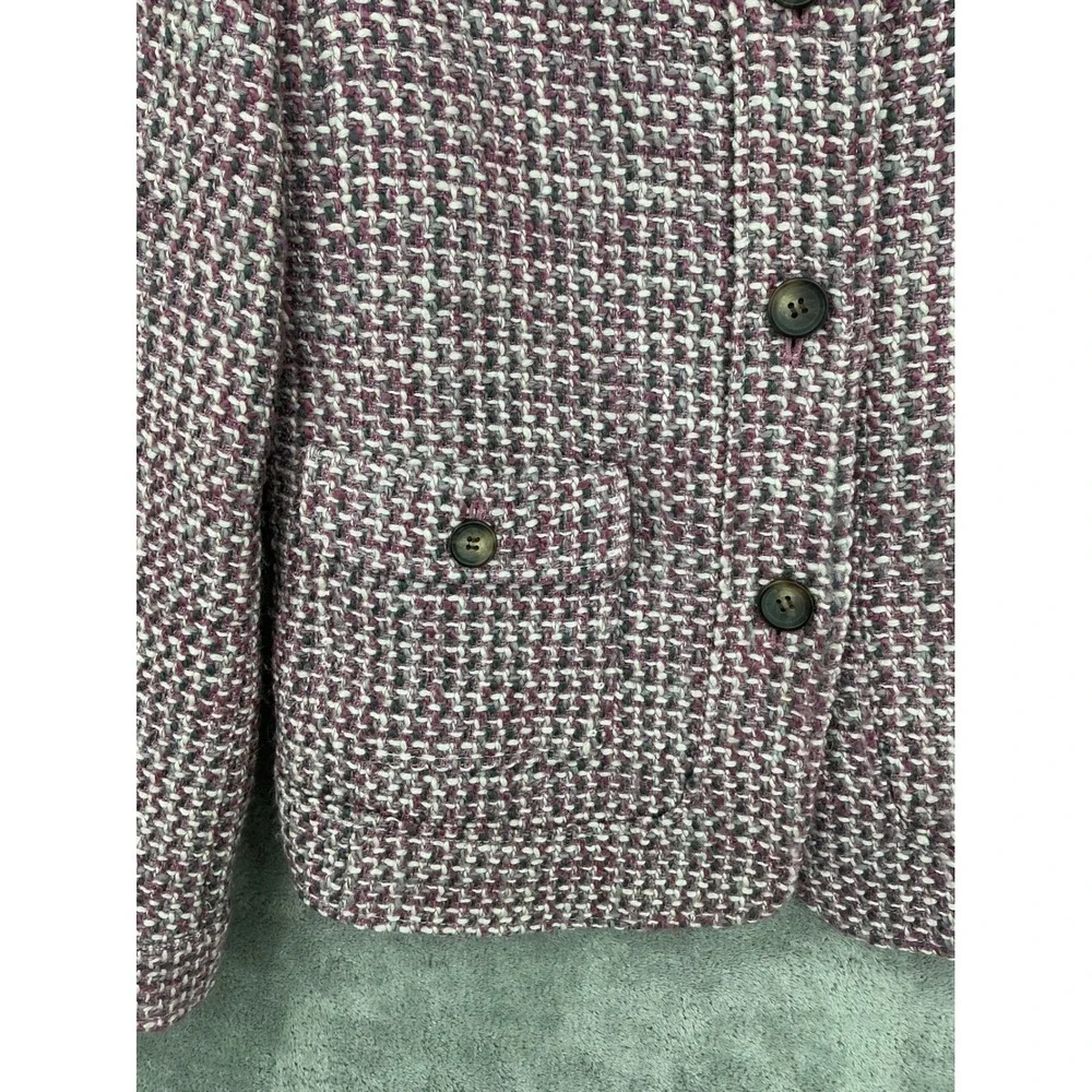 Talbots Jacket Womens Size 10 Tweed Wool Blend Blazer Office Career Preppy Pink